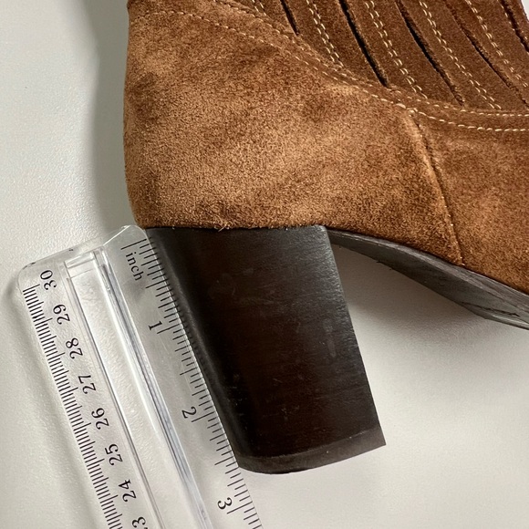 Aquatalia Fayren Suede Ankle Boots Chestnut Size 6